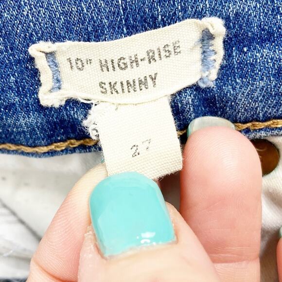 Madewell High Rise Skinny Raw Hem Distressed Jeans 27 - Picture 11 of 13